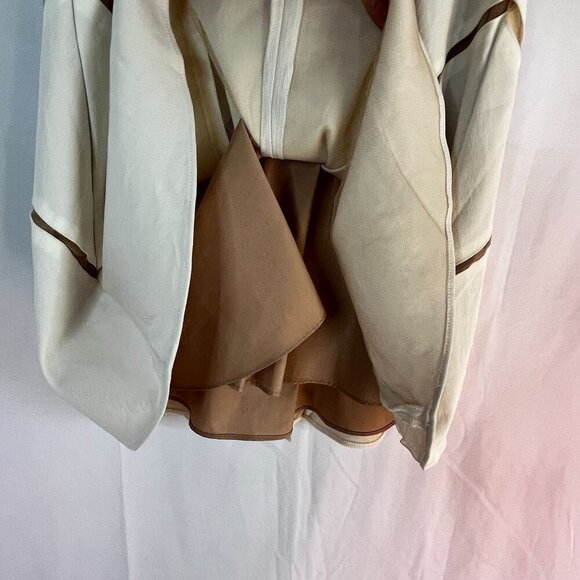 Aidan Mattox Sleeveless Mesh-Inset Cocktail Mini Dress Eggshell White Tan Size 2 - Picture 6 of 11